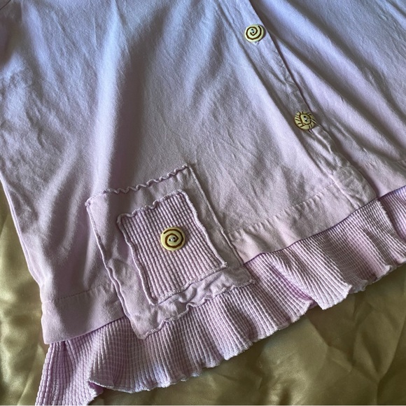 Vintage Focus Made In USA Pink Button Front Short Sleeve Shirt Size Large, A25 - Picture 3 of 7